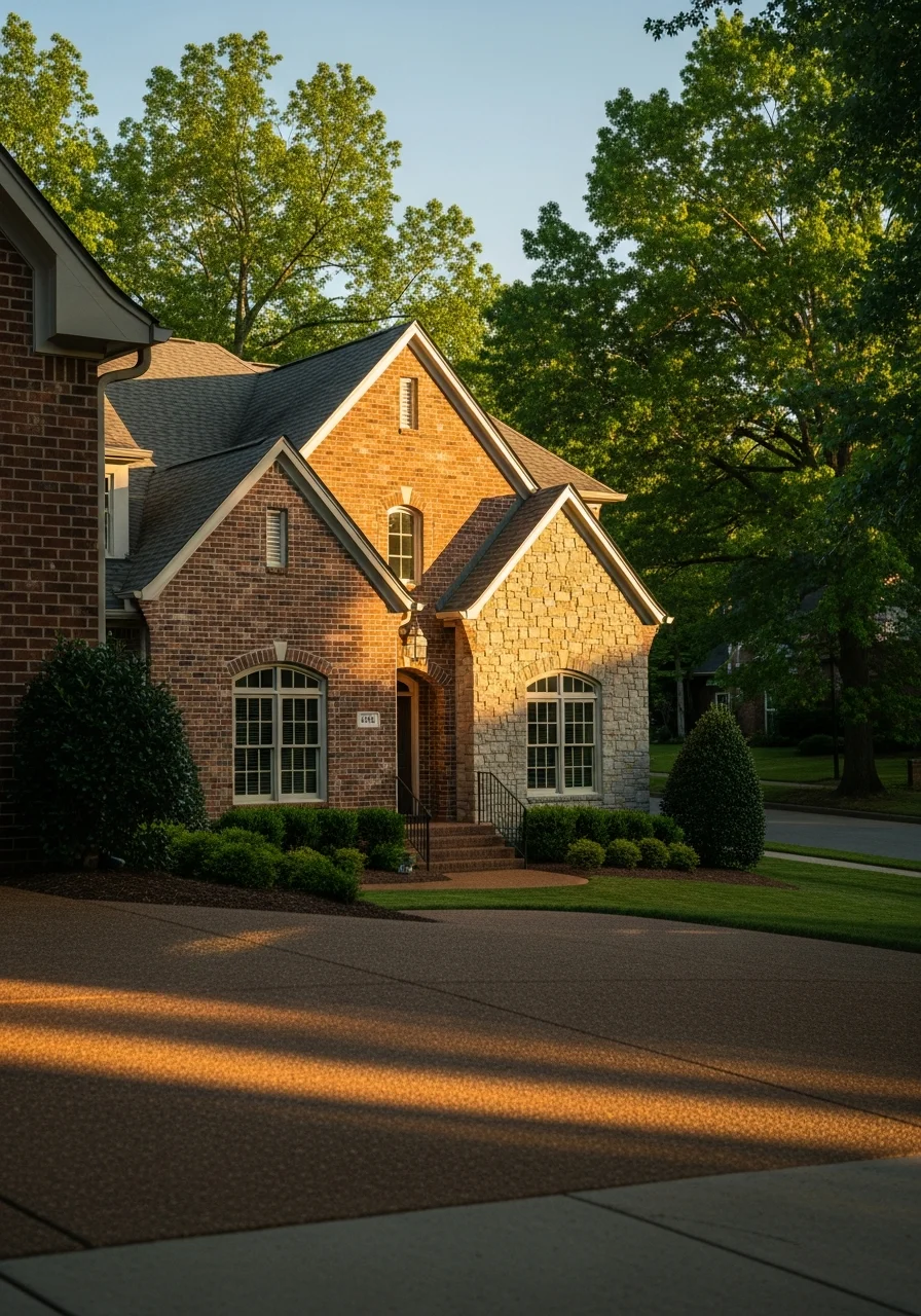 Portrait-style photograph of a Middle Tennessee home with characteristic regional architecture and landscaping.