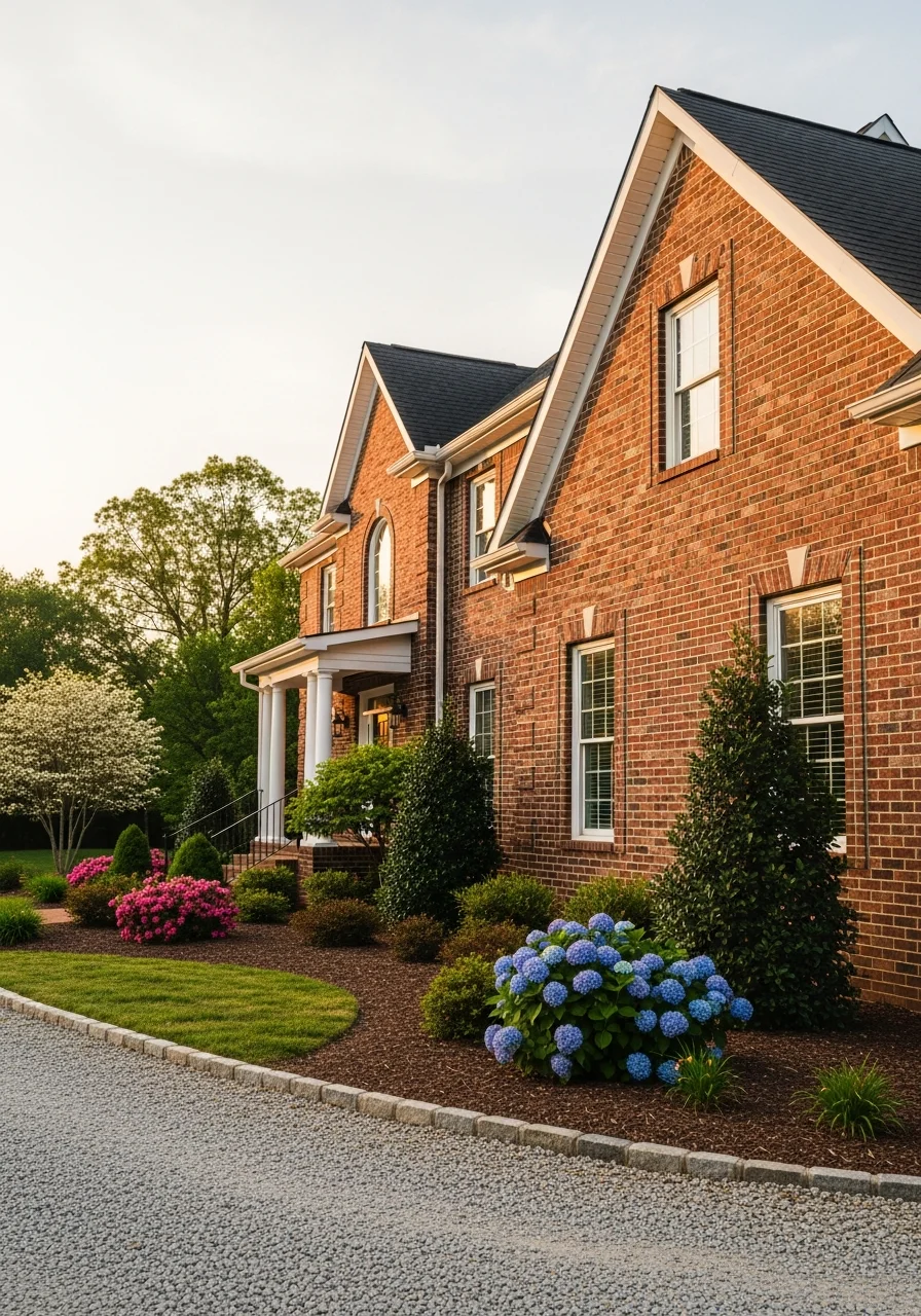 Close-up of a well-maintained Southern Kentucky home exterior showing local architectural details and landscaping.